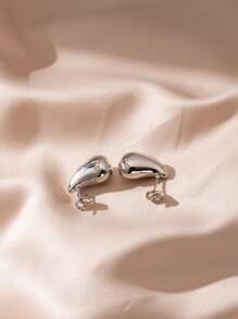 1 đôi Premium & Tối giản Thiết kế Giọt nước & Gầy Cong Hình dạng Thép không gỉ Mạ vàng Bông tai stud , Thích hợp Đối với Mặc hàng ngày NỮ - Loại C - Xem 3