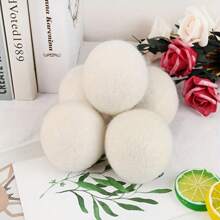 6 Free Bags With Large Wool Drying Balls - XL Natural Fabric Softener, Reusable, Reduces Clothing Wrinkles, And Saves Drying Time. Large Drying Balls Are A Better Alternative To Plastics
