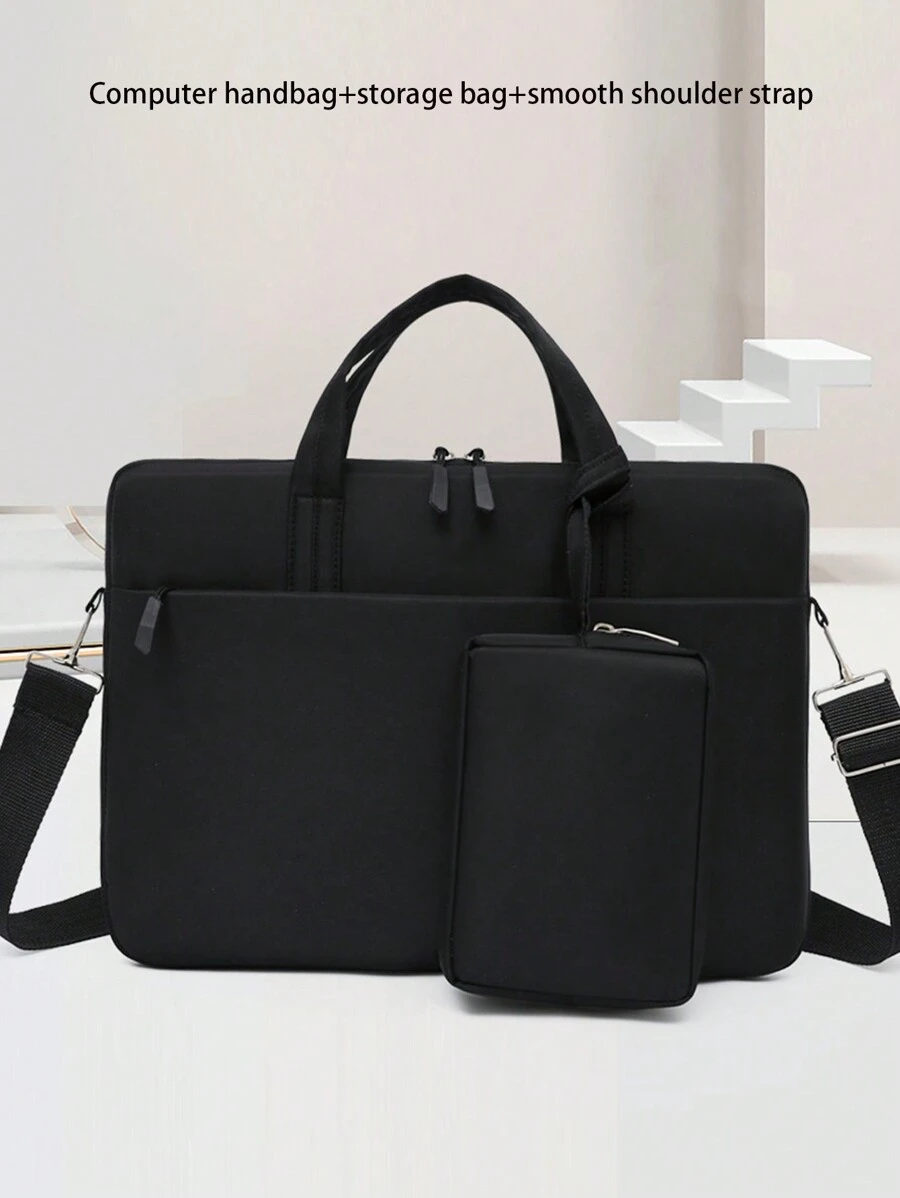 两件装纯色多功能笔记本电脑保护套，轻便易携，经久耐用，时尚美观，可容纳14英寸笔记本电脑。适合作为教师礼物、文具包或教师节礼物。也适合大学生、返校季、课堂使用，可用作笔记本电脑包、背包和圣诞礼物。 - 黑色 - 查看 1