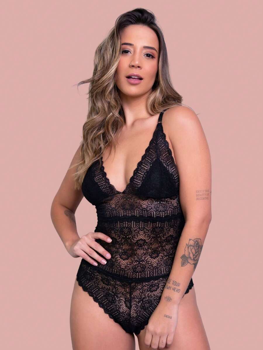 Women Sexy Bodysuits - màu đen - Xem 1