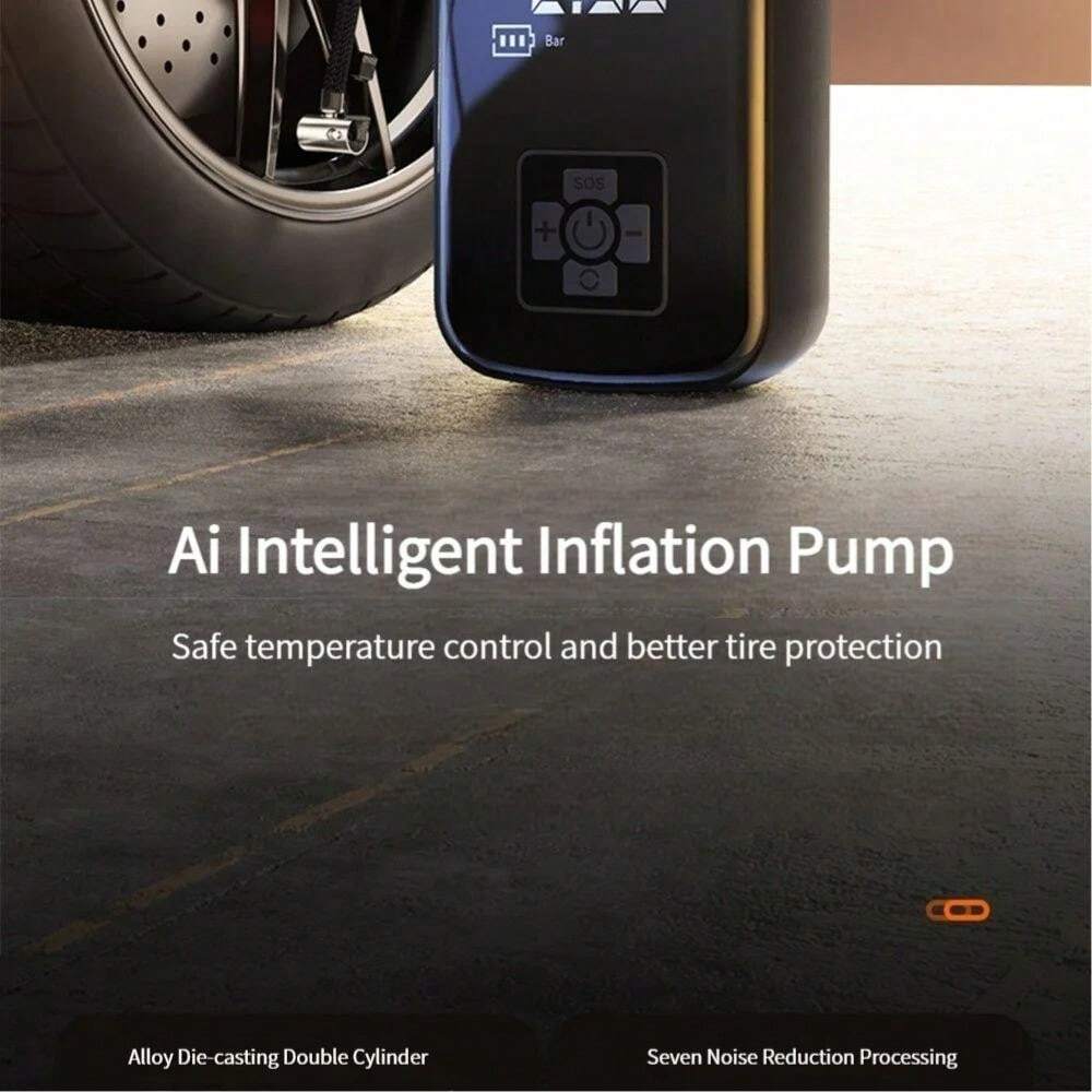 Mini Portable Car Air Compressor 150PSI Tire Pressure Detection LED