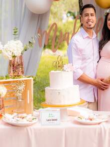 婚宴餐桌用的婚禮名字卡,金銀箔印刷桌卡,適用於宴會、活動和預留座位,金箔圓點商務卡 - 銀色邊框 - 查看 6