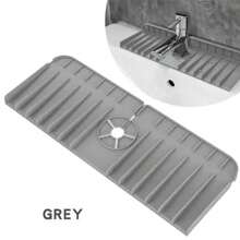 1pc Water Tap Handle Water Filter, Splash-Proof Cover For Water Tap, And Kitchen Sink Splash-Proof Cover Suitable For Kitchen Sink Dry Pad, Soap Sponge Accessories, Sink Tray, Bathroom Bar Counter Protection - Gray - Light Grey - View 2