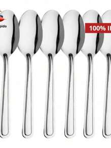Colheres em Aço Inox Kit 12 Unidades Elegância e Durabilidade para sua Cozinha - Cinza - Visão 4