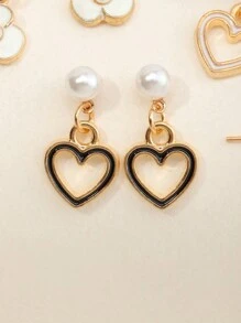 4對入組兒童花型和心型耳環套裝 - 彩色 - 查看 3