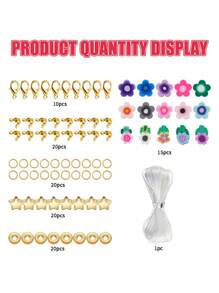 15600件/14400件/7200件/4800件/2400件黏土珠手鍊製作套件，包含字母珠、扁平聚合物珠、珠寶製作用品、彩繩彈性線，適用於女孩手工藝禮物套裝 - 2400pcs - 查看 3