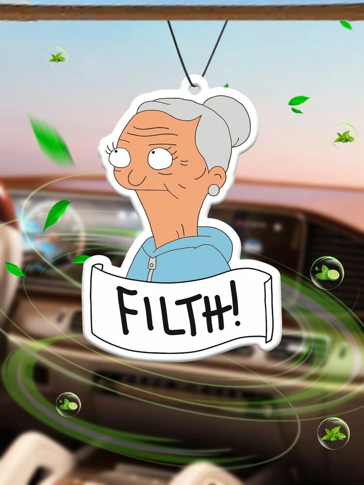 Difusor de fragancia para auto divertido e interesante, ambientador de aire con personaje de dibujos animados para colgar en el espejo retrovisor, clip de ventilación de auto, baño, dormitorio, sala de estar - Blanco - Añade 1