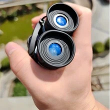 500倍放大的25口徑望遠鏡,專業bak4鏡片高清強大的雙筒望遠鏡,適用於長距離攜帶露營等戶外旅遊,小型口袋望遠鏡適用於觀鳥、音樂會和歌劇院 - 黑色 - 查看 4