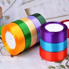 1捲2.5cm寬,2300cm長的緞帶;非常適合diy髮飾、手工藝品、烘焙裝飾、手工蝴蝶結、婚禮裝飾、diy禮物包裝和卡片製作等用途 - 橘色 - 查看 3