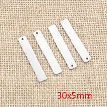 10pcs Rectangle Charms Pendant Stainless Steel DIY Jewelry Making Accessories