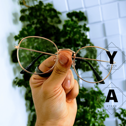 Armação round unissex vintage retrô para colocação de grau