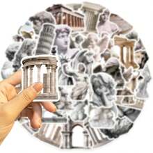 50pcs Artistic Statue Graffiti Stickers For Guitar, Notebook, Luggage Diy Waterproof Decals Back To School
