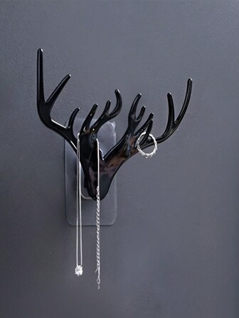 1 st. Hjort Horn Formad Självhäftande Nyckel Hylla , Dekorativ Förvaring Hylla , Hatt Krok , Vardagsrum Nyckel Krok
