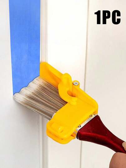 1pc Edging Color Separation Paint Brush, Portable And Durable Lightweight Cleaning Brush, Tough, Painting Brush With Handle, DIY Tool For Framing Walls Ceiling Edge Decoration,Back To School,School Supplies