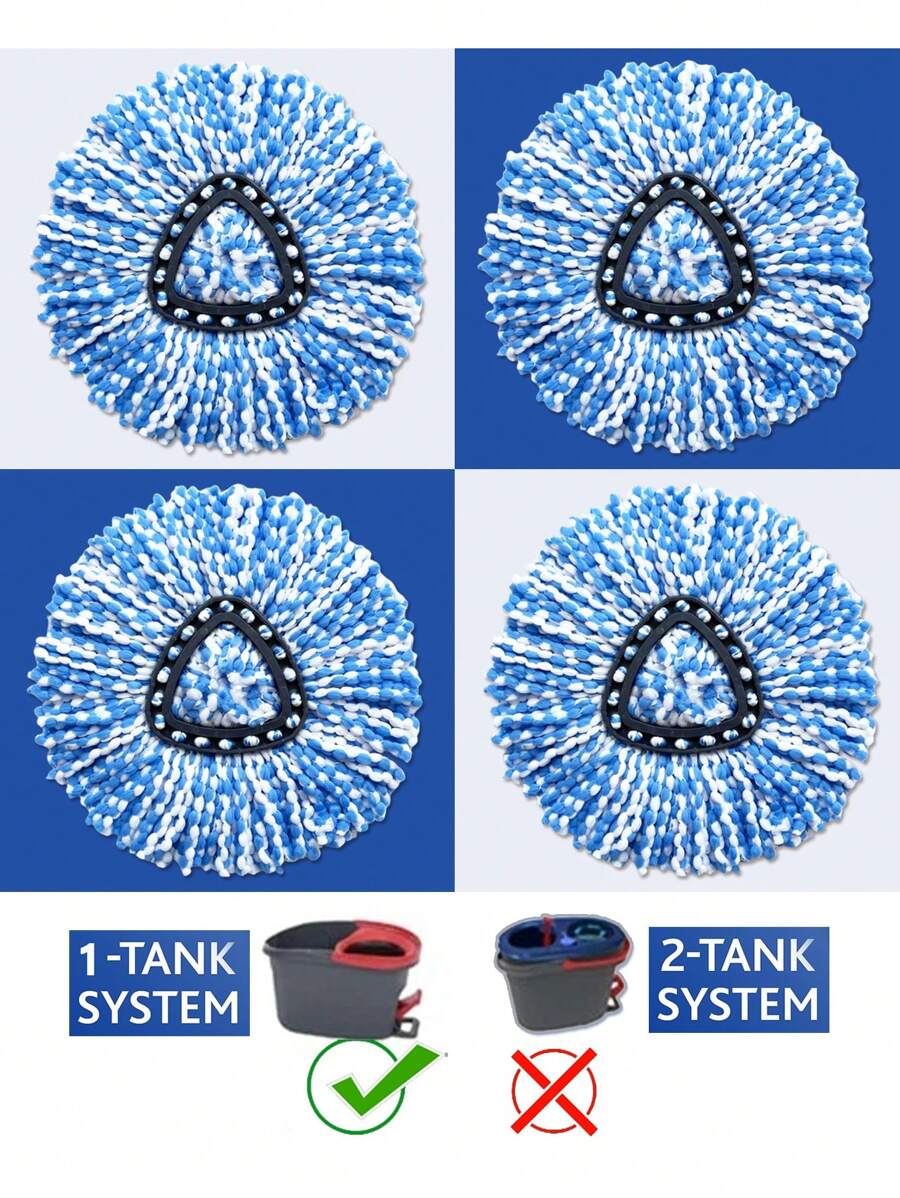 FoBianJie 2/3/6 Piezas De Cabezales De Recambio De Mopa De Microfibra, Cabezales De Repuesto De Mopa Rellenable, Paño De Recambio Para Mopa Lavable Y Duradero, Cabezal De Mopa De Eliminación De Polvo, Uso En Seco Y Húmedo, Fácil De Limpiar, Suministros De Limpieza, Suministros Escolares - multicolor - Ver 1