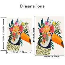 供初學者使用的大人數字油畫,動物初學者數字繪畫,diy數字油畫套裝,油畫配件,家居裝飾,無框 - AMMC6 - 查看 2