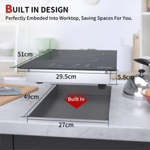 IsEasy Glass Ceramic Hob 2 Plates Frameless Timer TouchControl Built-In Black 3000W - Phích cắm loại C của EU (220-240V) - Xem 6