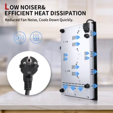 IsEasy Glass Ceramic Hob 2 Plates Frameless Timer TouchControl Built-In Black 3000W - Phích cắm loại C của EU (220-240V) - Xem 2