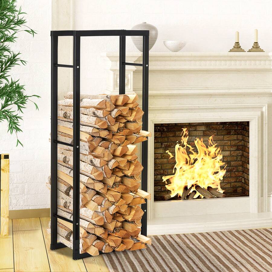 HOMCOM Firewood Racks - Black - View 1