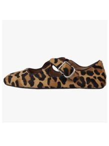 2024 New Style Round Toe Low-Cut Fashionable Buckled Leopard Print Loafers Flat Shoes, Plus Size Women's Fashionable Shoes