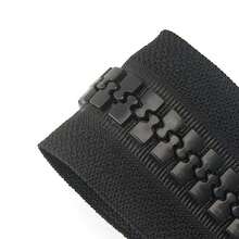 Heavy Duty Plastic Continuous #20 Zipper 100% Plastic Slider Marine Use Zip - Black - View 9