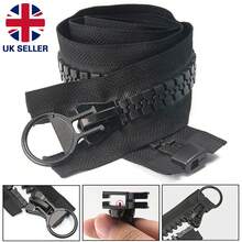 Heavy Duty Plastic Continuous #20 Zipper 100% Plastic Slider Marine Use Zip - Black - View 1