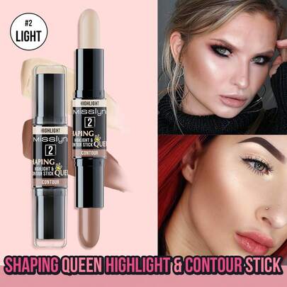  MISSLYN 塑颜女王高光修容棒，双头设计，奶油哑光质地，打造精致妆容，持久显色，适合所有肤质，面部彩妆，化妆品品牌，女性及女孩的理想之选，冬季必备，Y2K风格，百搭，生日礼物，情人节礼物，派对必备，新年礼物，色彩搭配，无动物实验