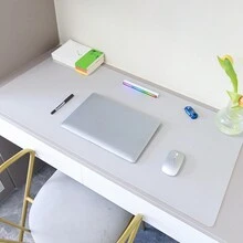 Tấm lót chuột lớn, Thảm lót bàn máy tính để bàn siêu lớn (Có cạnh) dành cho văn phòng, bàn viết và học tập (bàn) làm bằng da - Đáy da lộn một mặt màu xanh hải quân - Xem 1