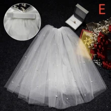 1 pieza Velo con forma de mariposa para foto de boda, estilo Mori para novia - Blanco - Ver 8