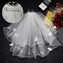 1 pieza Velo con forma de mariposa para foto de boda, estilo Mori para novia - Blanco - Ver 7