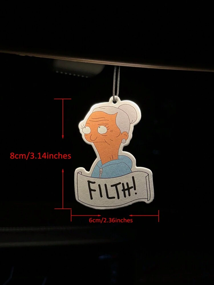 Difusor de fragancia para auto divertido e interesante, ambientador de aire con personaje de dibujos animados para colgar en el espejo retrovisor, clip de ventilación de auto, baño, dormitorio, sala de estar - Blanco - Añade 2