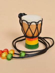 1 Stück handgefertigter Mini-Afrikanischer Trommel-Anhänger, dekorative Mini-Afrikanische Trommel, Afrikanischer Handtrommel-Anhänger Schmuck, Trommel-Anhänger Halskette - Mini-Djembe - Übersicht 11