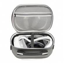 hellodigi Hộp đựng cứng cho Meta Quest 3, Quest 2, Vision Pro, Hộp đựng du lịch dung tích lớn cho tai nghe chơi game VR Oculus Quest 3 và phụ kiện bộ điều khiển cảm ứng, thích hợp để mang đi du lịch và cất giữ tại nhà - Xám - Xem 10