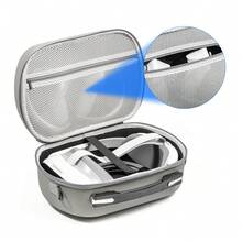 hellodigi Hộp đựng cứng cho Meta Quest 3, Quest 2, Vision Pro, Hộp đựng du lịch dung tích lớn cho tai nghe chơi game VR Oculus Quest 3 và phụ kiện bộ điều khiển cảm ứng, thích hợp để mang đi du lịch và cất giữ tại nhà - Xám - Xem 9