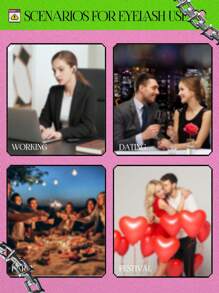 GROINNEYA 猫眼睫毛 5 对仿貂睫毛狐狸睫毛翼状睫毛自然外观纤细貂毛睫毛全条睫毛化妆（3DMAO-09） - 黑色 - 查看 8