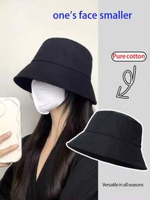 1頂寬邊遮陽帽，中性款桶帽，2024新款式，透氣防曬遮陽桶帽