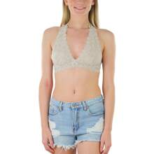 ToBeInStyle Women's Lined Lace Halter Stretch Bralette - 淺褐色的 - 查看 4