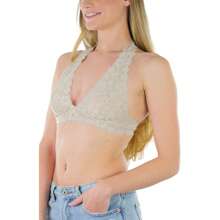 ToBeInStyle Women's Lined Lace Halter Stretch Bralette - 淺褐色的 - 查看 7