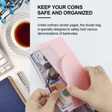 5pcs Double Pockets A6 Binder Devider Bag PP Separator Pages Budget Book Accessory Loose Leaf Ring Saving Pocket Banknotes Holder Organizer Back To School - Multicolor - View 9