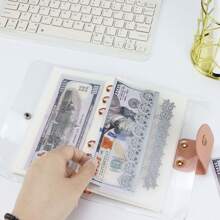 5pcs Double Pockets A6 Binder Devider Bag PP Separator Pages Budget Book Accessory Loose Leaf Ring Saving Pocket Banknotes Holder Organizer Back To School - Multicolor - View 7