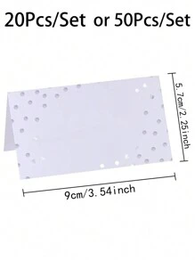 Table Card Wedding Name Card,Gold And Silver Stamping Table Cards, Wedding Guest Seat Check-In Cards Suitable For Banquets, Events, And Reserved Seats,Gold Foil Dot Business Cards - Silver - View 2