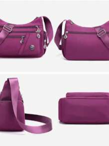 Bolsa Feminina Nylon Impermeável Tiracolo Boa Qualidade Compacto ref: b112 - Preto - Visão 3