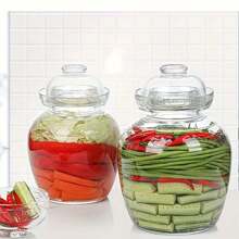 1個玻璃發酵瓶,玻璃醃菜罐,帶水封發酵罐,玻璃罐發酵裝置套件,傳統泡菜罐,用於製作醃製品的容器玻璃發酵罐傳統發酵罐醃菜罐泡菜容器發酵醃菜罐帶水封空氣鎖蓋的發酵桶,適用於釀酒醃製酸菜蔬菜 - 透明 - 查看 1