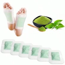 14pcs Green Tea Foot Patch Designed To Help Absorb Dampness And Improve Sleep, Continuously Useable For 7 Days, Foot Care - White - View 1