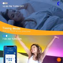 50 FT LED Strip Lights,Bluetooth LED Lights For Bedroom, Color Changing Light Strip With Music Sync, Phone Controller And IR Remote(APP+Remote +Mic). - 彩色 - 查看 2