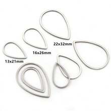 10pcs Closed Frame Teardrop Pendant Rings, Suitable For DIY Jewelry Making Accessories - Drop Charms - View 4