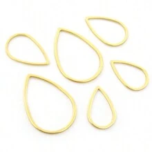 10pcs Closed Frame Teardrop Pendant Rings, Suitable For DIY Jewelry Making Accessories - Drop Charms - View 3