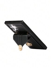 Compatible With Iphone 16 1pc Fashionable Detachable Cross Body Strap Card Holder Phone Case, Compatible With IPhone 15 Pro Max And Compatible With Galaxy S24 Ultra 5G - Black - View 10