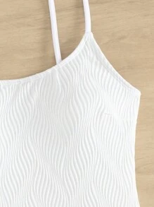 Maillot de bain une pièce slim sexy à texture unie pour l'été