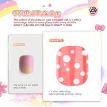 SAVILAND 168Pcs 7 Pack Press On Nails For Kids Children Fake Nails Stick On Nails Pre-Glue Full Cover Glitter Gradient Color Star Short Acrylic Nail Tips Nail Art Christmas Gifts For 8-12 Year Kids - 兒童指甲按壓01 - 查看 6